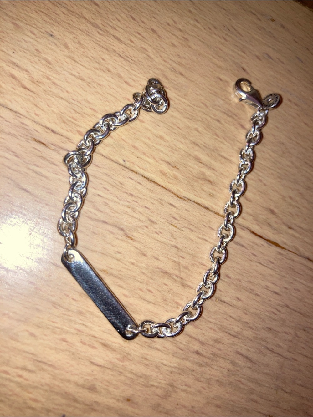 Sterling silver .925 Pandora engravable bar link bracelet - Picture 8 of 8